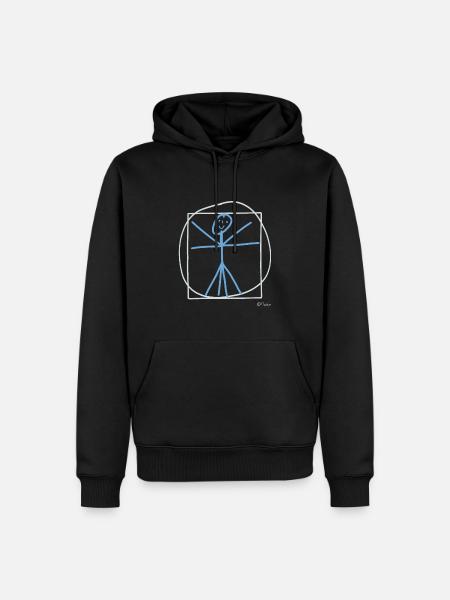 Da Vinci tændstikmand, maleri berømte billede - Herre Premium økologisk hoodie - sort