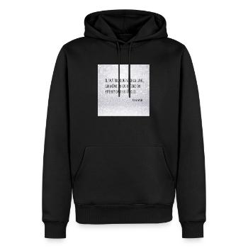 Zitat Traum - Männer Premium Bio Hoodie - Schwarz - Vorne - Nico (187cm)