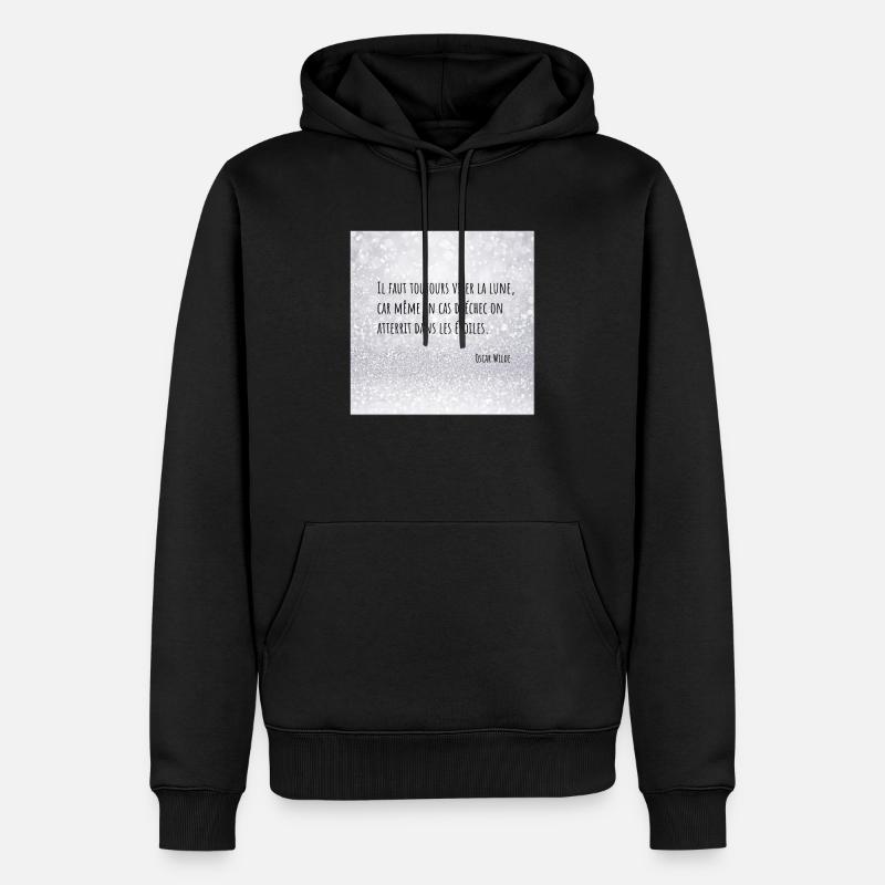Zitat Traum - Männer Premium Bio Hoodie - Schwarz