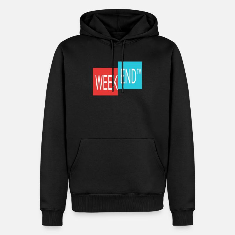 Weekend endlich Wochenende - Männer Premium Bio Hoodie - Schwarz