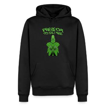 Free Weed - Men’s Premium Organic Hoodie - black - Front - Nico (187cm)