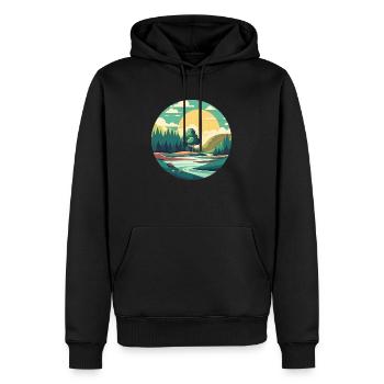 Paysage - Sweat à capuche Premium bio Homme - noir - Devant - Nico (187cm)
