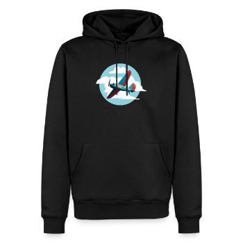 Nuage bleu bleu - Sweat à capuche Premium bio Homme - noir - Devant - Nico (187cm)