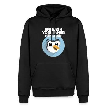 Unleash Your Inner Penguin - Pinguin lustig - Männer Premium Bio Hoodie - Schwarz - Vorne - Nico (187cm)
