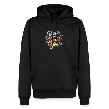 Your Only Limit Is You - Men’s Premium Organic Hoodie - black - Front - Nico (187cm)