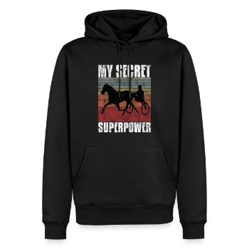 My Secret Superpower Trabrennen Trabreiter Sulky - Männer Premium Bio Hoodie - Schwarz - Vorne - Nico (187cm)