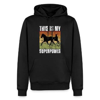 Ceci est ma Superpower Trotting Race Trabreiter Sulky - Sweat à capuche Premium bio Homme - noir - Devant - Nico (187cm)