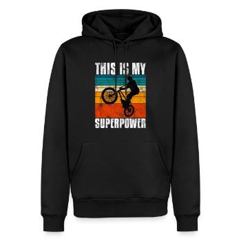 Le BMX est mon vélo de vélo Superpower - Sweat à capuche Premium bio Homme - noir - Devant - Nico (187cm)