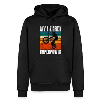 Le BMX est mon cadeau secret de bicyclette de roue de superpuissance - Sweat à capuche Premium bio Homme - noir - Devant - Nico (187cm)