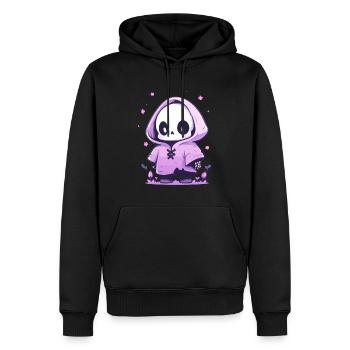 Squelette mignon d’Halloween - Design effrayant mignon - Sweat à capuche Premium bio Homme - noir - Devant - Nico (187cm)
