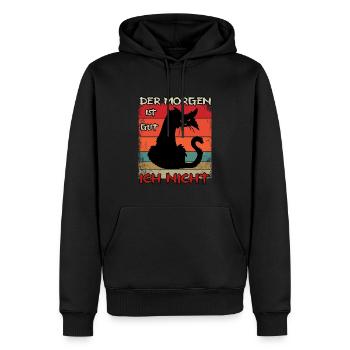 Der morgen ist gut ich nicht. Morgenmuffel - Männer Premium Bio Hoodie - Schwarz - Vorne - Nico (187cm)