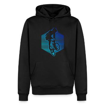Herren bmx fahrrad bmx jungen bmx Radfahren - Männer Premium Bio Hoodie - Schwarz - Vorne - Nico (187cm)