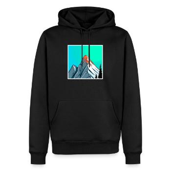 Peintures de montagne - Sweat à capuche Premium bio Homme - noir - Devant - Nico (187cm)