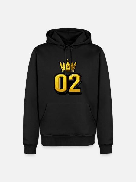 2 Zahl Krone - Männer Premium Bio Hoodie - Schwarz