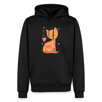 Katze Mia - Männer Premium Bio Hoodie - Schwarz - Vorne - Nico (187cm)