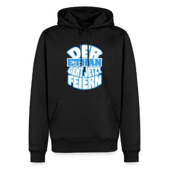Party Feiern it Ethan - Männer Premium Bio Hoodie - Schwarz - Vorne - Nico (187cm)