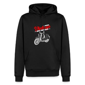 Cyclomoteur Schwalbe Mokick Cult 70s Oldschool - Sweat à capuche Premium bio Homme - noir - Devant - Nico (187cm)