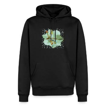 Libellule - Sweat à capuche Premium bio Homme - noir - Devant - Nico (187cm)