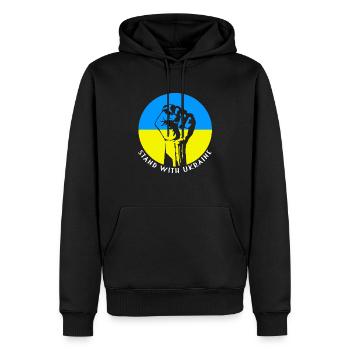 Ukraine - Men’s Premium Organic Hoodie - black - Front - Nico (187cm)