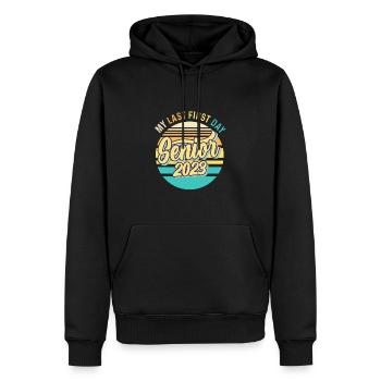 Mon dernier premier jour de classe senior de 2023 - Sweat à capuche Premium bio Homme - noir - Devant - Nico (187cm)