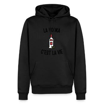 La vodka c'est la vie - Sweat à capuche Premium bio Homme - noir - Devant - Nico (187cm)