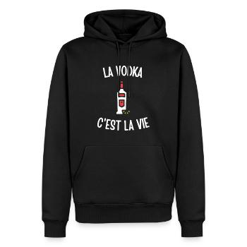 La vodka c'est la vie - Sweat à capuche Premium bio Homme - noir - Devant - Nico (187cm)
