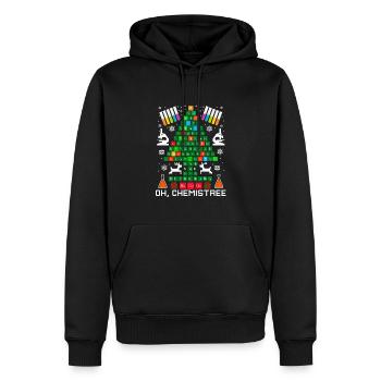 Oh Chemistree Science Arbre de Noël Chimie - Sweat à capuche Premium bio Homme - noir - Devant - Nico (187cm)