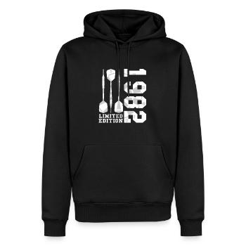 ÉDITION LIMITÉE 1982 DARTS 40E ANNIVERSAIRE - Sweat à capuche Premium bio Homme - noir - Devant - Nico (187cm)