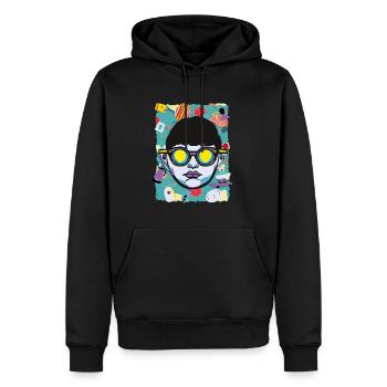 60's Retro Pop Art Design - Männer Premium Bio Hoodie - Schwarz - Vorne - Nico (187cm)