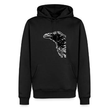 Krähen - Männer Premium Bio Hoodie - Schwarz - Vorne - Nico (187cm)
