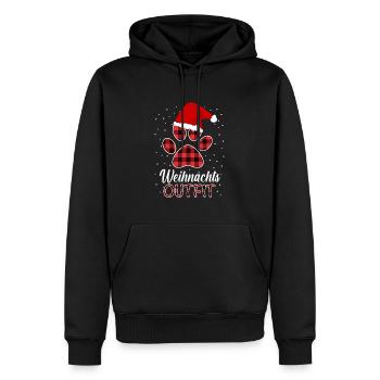 Hund mit Weihnachtsmütze Hundebesitzer Weihnachten - Männer Premium Bio Hoodie - Schwarz - Vorne - Nico (187cm)