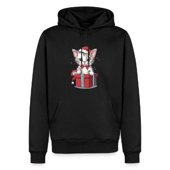 Katze Meowy Christmas | Kätzchen XMas Geschenk Süß - Männer Premium Bio Hoodie - Schwarz - Vorne - Nico (187cm)