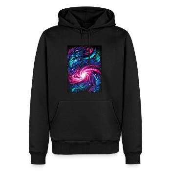 Cosmic Connection: Stars and Dreams - Men’s Premium Organic Hoodie - black - Front - Nico (187cm)