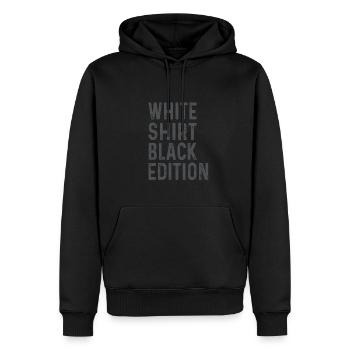 T-Shirt Blanc Édition Noire - Sweat à capuche Premium bio Homme - noir - Devant - Nico (187cm)