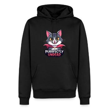 Vampire Cat - Purrfectly Undead - Men’s Premium Organic Hoodie - black - Front - Nico (187cm)