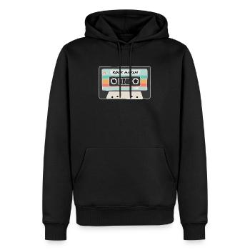 cassette vintage rock mixtape - Sweat à capuche Premium bio Homme - noir - Devant - Nico (187cm)
