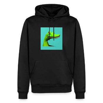 Krokodilprofil - polygonal - Männer Premium Bio Hoodie - Schwarz - Vorne - Nico (187cm)