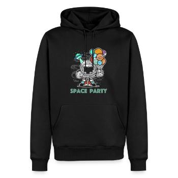Weltraum Party | lustige Bilder, Luftballon - Männer Premium Bio Hoodie - Schwarz - Vorne - Nico (187cm)