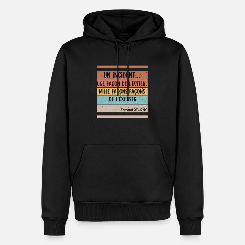 Deligny - Sweat à capuche Premium bio Homme - noir
