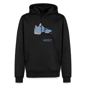 Sneakers süchtig - Männer Premium Bio Hoodie - Schwarz - Vorne - Nico (187cm)