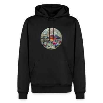 Japanese Wood Art - Männer Premium Bio Hoodie - Schwarz - Vorne - Nico (187cm)