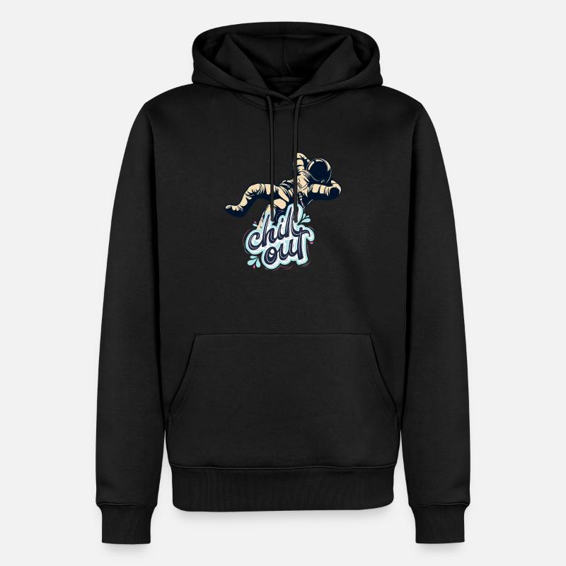 Chilling astronaut - Männer Premium Bio Hoodie - Schwarz