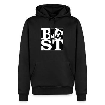 Meilleur jeu de mots art original 3 - Sweat à capuche Premium bio Homme - noir - Devant - Nico (187cm)