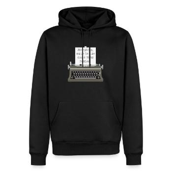 Attention ou je te tue dans mon roman - Sweat à capuche Premium bio Homme - noir - Devant - Nico (187cm)