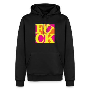 F**K WordPlay art original 4 - Sweat à capuche Premium bio Homme - noir - Devant - Nico (187cm)