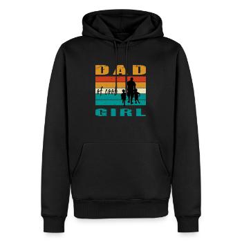 Vintage Mädchen Papa Vater von Mädchen Vatertag - Sweat à capuche Premium bio Homme - noir - Devant - Nico (187cm)