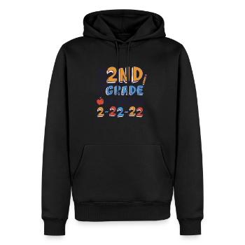 Teaching 2nd grade on twosday Teaching 2nd grade o - Männer Premium Bio Hoodie - Schwarz - Vorne - Nico (187cm)