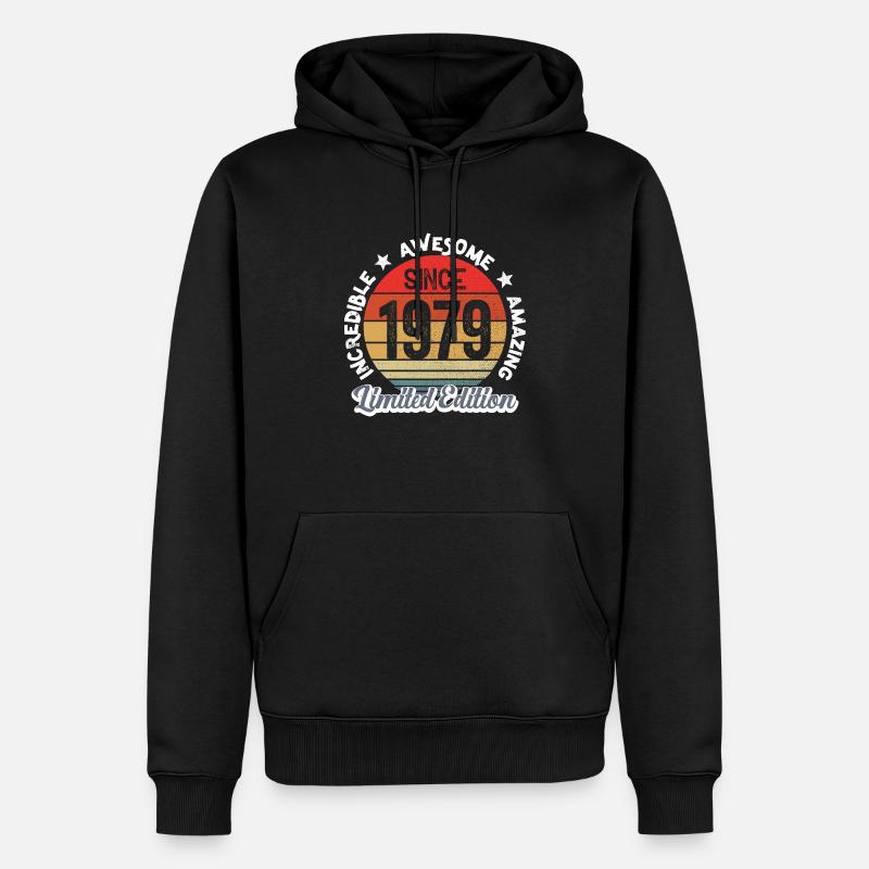 amazing since 1979 - anniversaire - Sweat à capuche Premium bio Homme - noir