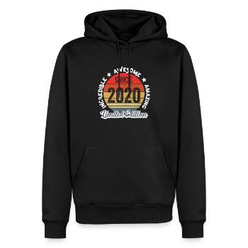 amazing since 2020 - anniversaire - Sweat à capuche Premium bio Homme - noir - Devant - Nico (187cm)