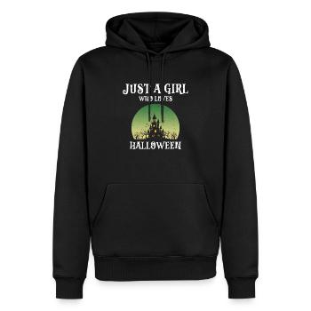 Juste une fille qui aime Halloween Cool Awesome - Sweat à capuche Premium bio Homme - noir - Devant - Nico (187cm)